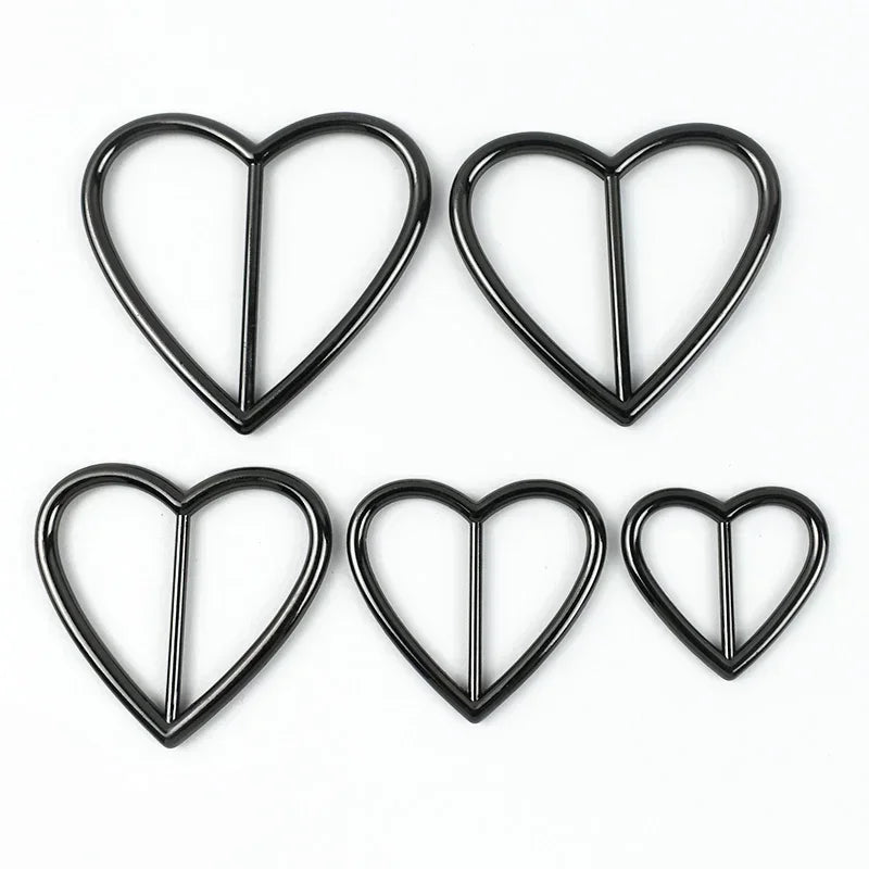 25/600Pcs 20-40mm Metal Buckles Clasp Heart Shape Adjust Roller Pin Buckle for Shoes Webbing Strap Bag Hanger Rings Accessories