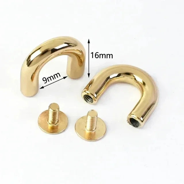 20/650Pcs 10-20mm Metal Buckles U Ring Bag Arch Bridge Screws Detachable Buckle Hanger Hook DIY Handbag Leather Craft Accessories