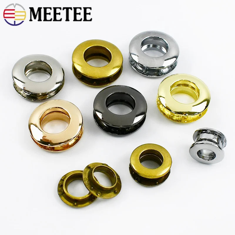 15/400Pcs 9/11/14mm Metal Bag Eyelets Leather Grommet Buckles Round Ring Clasps for Shoes Garment Rope Strap Hardware Accessories
