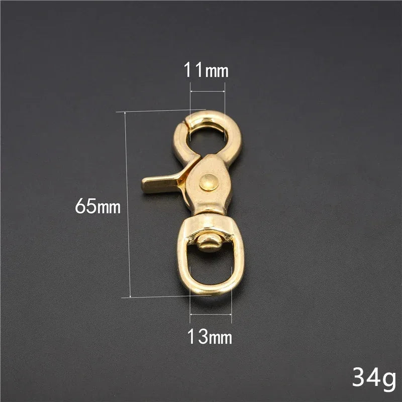 2/70Pcs Metal Buckles 10-38mm Solid Brass Trigger Snap Hook Swivel Lobster Clasp Handbag Strap Trigger Carabiner Spring Hooks