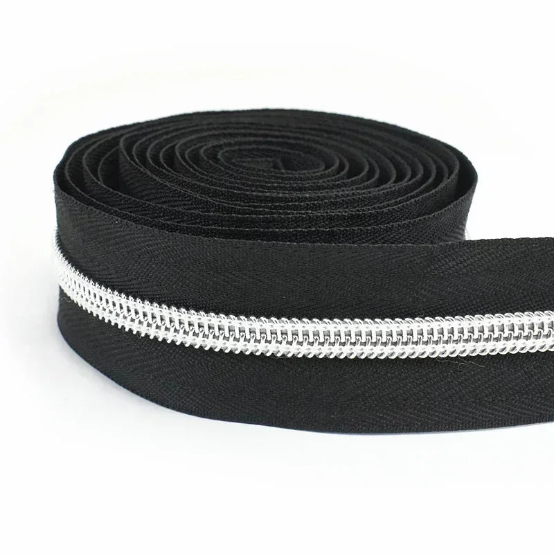 8/300Meters 5# Nylon Zippers Colorful Tooth Coil Zipper for Garment Bags Zip Tape Repair Kit DIY Clothes Tailor Sewing Accessory