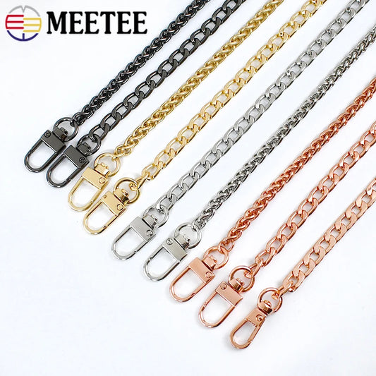 2/70Pcs Meetee 100/120cm Metal Purse Chains Bags Strap Replacement Shoulder Crossbody Bag Straps Wallet Handle DIY Handbags Hardware