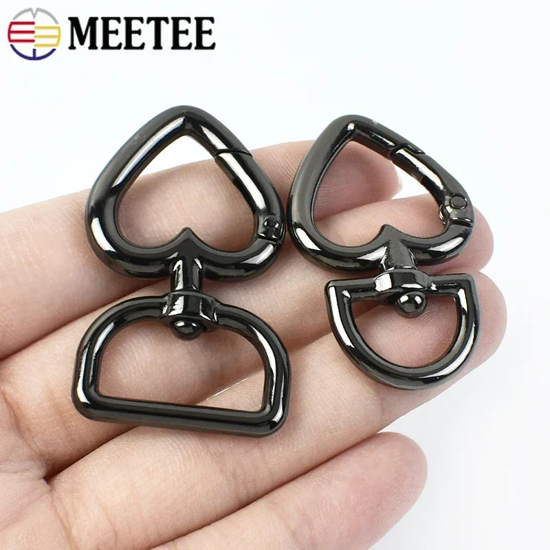 8/270Pcs Heart Metal Buckles Swivel Clasp Snap Hook Carabiner for Bag Strap Keychain Belt Buckle Diy Hardware Leather Accessories