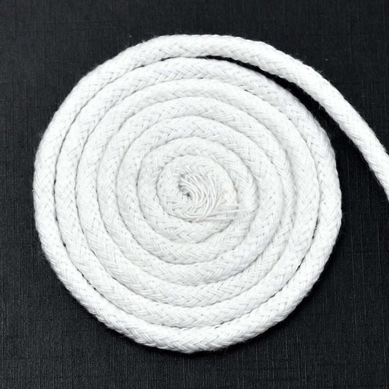 25/800Meters 7mm 8 Shares Round Cotton Cords Decorative Rope Twisted Braided Drawstring Ropes DIY Home Textile Craft Sewing