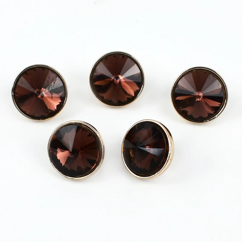Meetee 30/1000pcs 10mm Metal Shank Buttons Rhinestones Shirt Button DIY Costume Decoration Buckle Sewing Scrapbooking Material