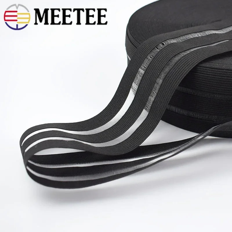 8/200Meter 5cm/9cm Gold Silver Glitter Transparent Elastic Band Webbing DIY Pants Waist Belt Rubber Bands Sewing Accessories