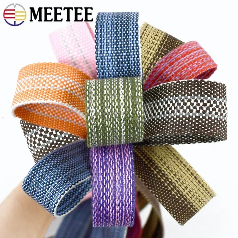8/200M Polyester Cotton Webbing Strap Tape Jacquard Bag Shoes Backpack Label Ribbons DIY Sewing Biasband Clothing Accessories