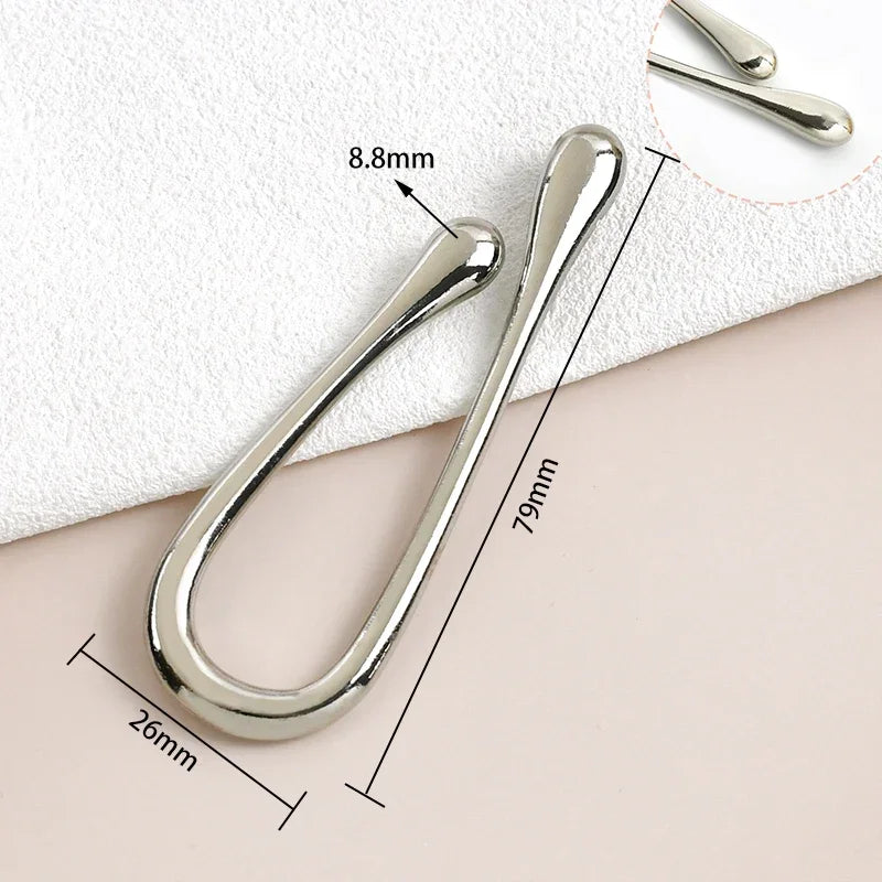 5/150Pcs Metal Ring Buckles U-shaped Detachable Decorative Clasp Irregular Spiral Button Shirt Collar Swimsuit Connection Hooks