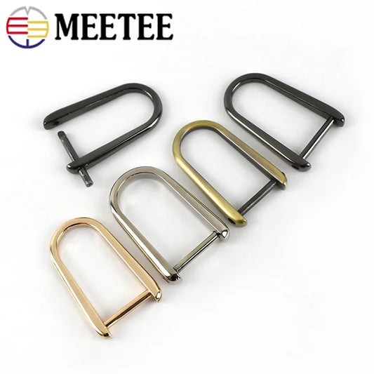 Meetee 8/300pcs ID20mm Detachable Screw D Buckle U Ring Metal Keychain Hanger Hook Clasp DIY Handbag Hardware Leather Accessories