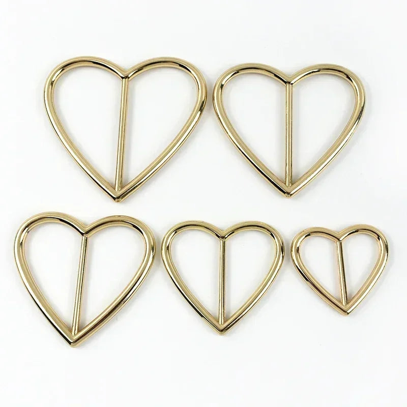 25/600Pcs 20-40mm Metal Buckles Clasp Heart Shape Adjust Roller Pin Buckle for Shoes Webbing Strap Bag Hanger Rings Accessories