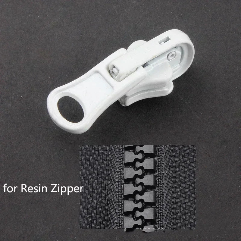 5/10/20Pc 5# Rotating Zipper Head for Resin Metal Nylon Zippers Double-sided Slider Puller Zip Repair Kit DIY Sewing Tailor Tool