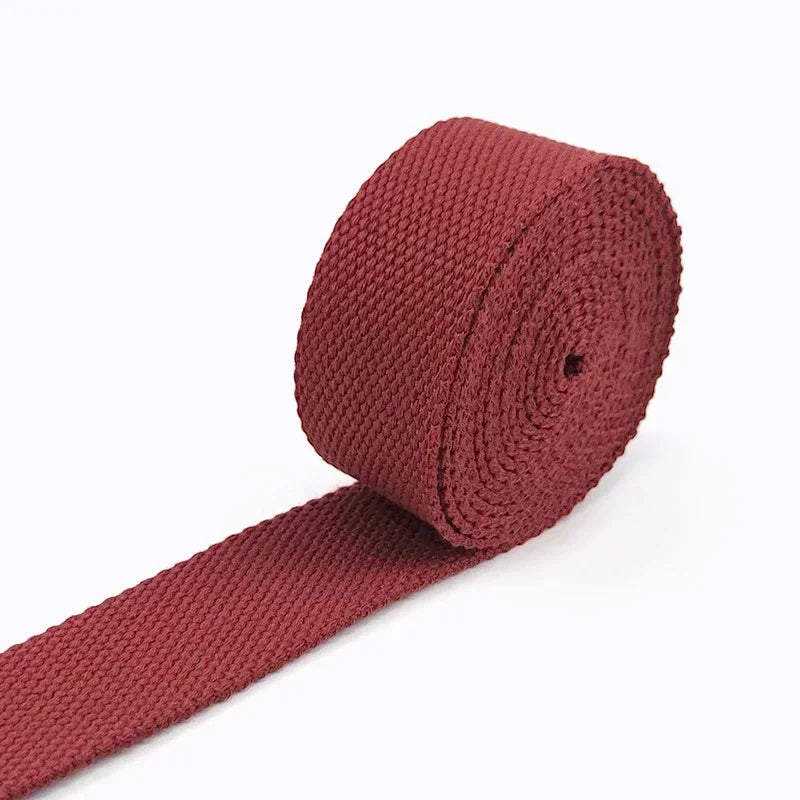 5/150M 20/25/32/38/50mm 2mm Thick Webbing Polyester Cotton Canvas Webbings Ribbon for Backpack Strap Belt Tape Garment Woven Band