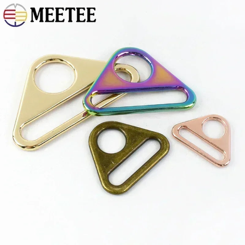 25/600Pcs 20-50mm Metal Buckles Triangle Adjust Belt Buckle Bag Strap Webbing Carabiner Clasp Bikini Metalic Ring Hardware Accessory