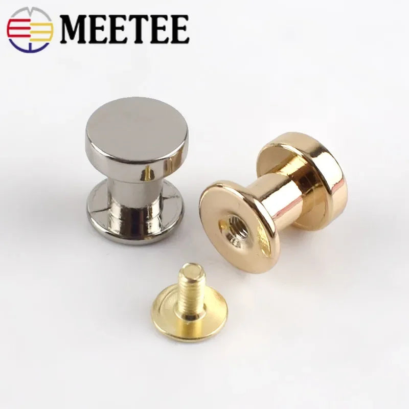 Meetee 20/700pcs 11/13/15mm Flat Head Screws Nail Rivet Buckle Bags Strap Decor Foot Screw Nails Clasp DIY Hardware Accessories