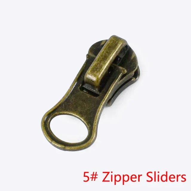 30/1000Pcs Meetee 3#5#8# Zipper Slider for Metal Zippers Bag Jacket Zip Puller DIY Clothes Zips Head Repair Kit Sewing Accessories