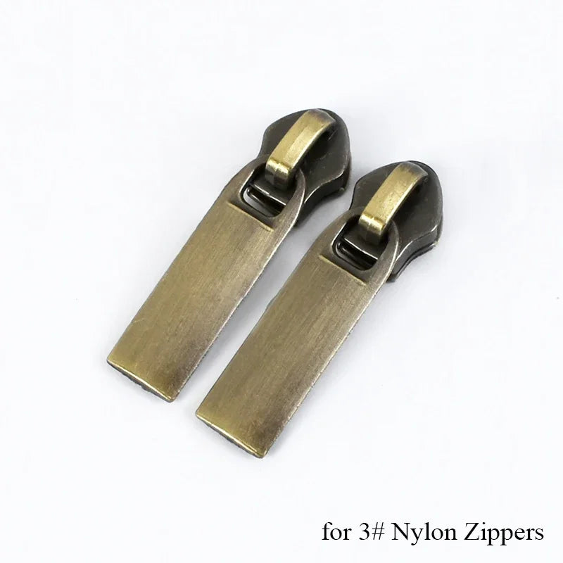 8/200pcs Meetee Zipper Sliders for 3# 5# Nylon Zippers Down Jacket Pocket Zips Head Bag Zip Repair Kits DIY Sewing Accessories