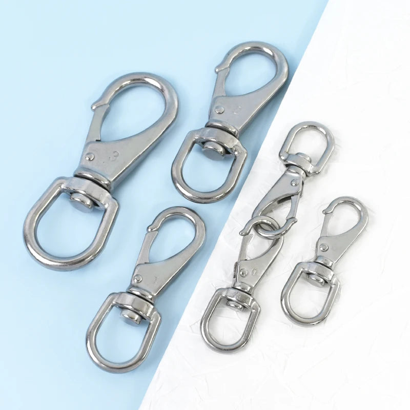 3/100Pcs 304 Stainless Steel Buckle Rotating D Ring Oval Carabiner Clip Sanp Hook Dog Collar Trigger Brass Lobster Clasp Hardware