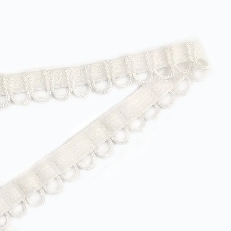 15/500M Meetee U-wave Lace Trim Ribbon Buttonhole Braided Curved Edge Elastic Band for Dress Garment DIY Sewing Clothes Accessory