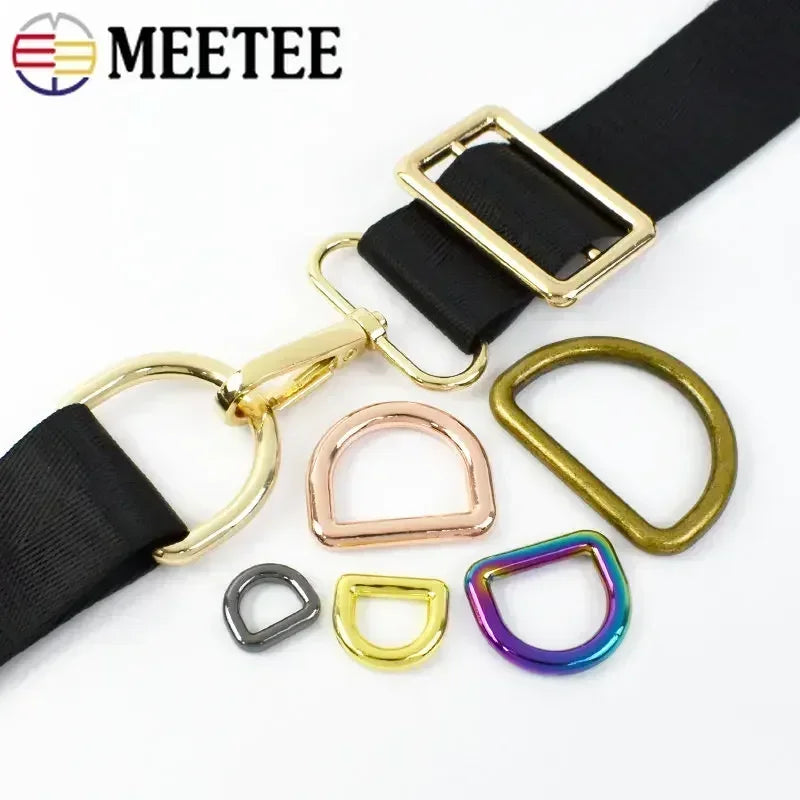 20/700Pcs Seamless Metal D Rings Buckles for Bags Purse Strap Pet Dog Collar Hardware Backpack Webbing Ring Clasp Sewing Accessories
