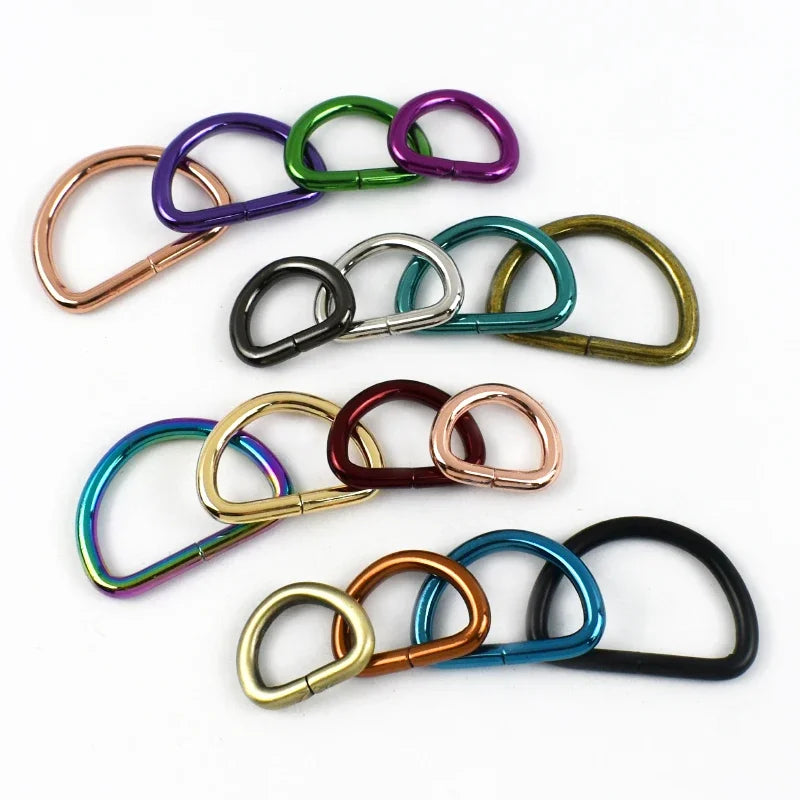 15/500Pcs 20/25/32/38mm Metal D Ring Buckles Bags Strap Adjust Clasp Belt Buckle Dog Collar Leash Hook DIY Craft Accessories