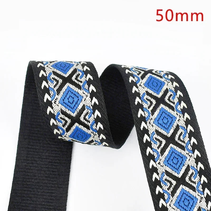 3/100Meters Meetee 38/50mm Jacquard Webbing Tape Bag Ribbon Strap Garment Sewing Decoration Ribbons Tapes Home Textile Accessory