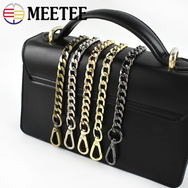 2/70Pcs Meetee 60/100/110/120cm Handbag Metal Chains with Buckles DIY Bags Purse Replacement Shoulder Straps Hardware Parts Accessories