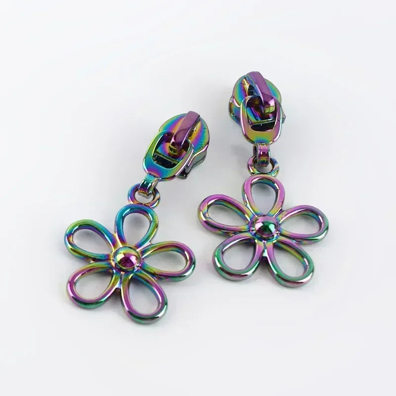 20/600Pcs 5# Nylon Zippers Sliders 10-50Pcs Flower Sewing Zipper Slider Garment Decoration Zip Puller Backpack Repair Closure Zips Head