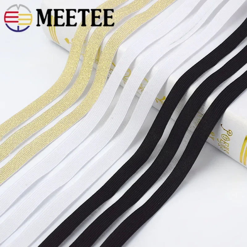 8/200Meter 5cm/9cm Gold Silver Glitter Transparent Elastic Band Webbing DIY Pants Waist Belt Rubber Bands Sewing Accessories