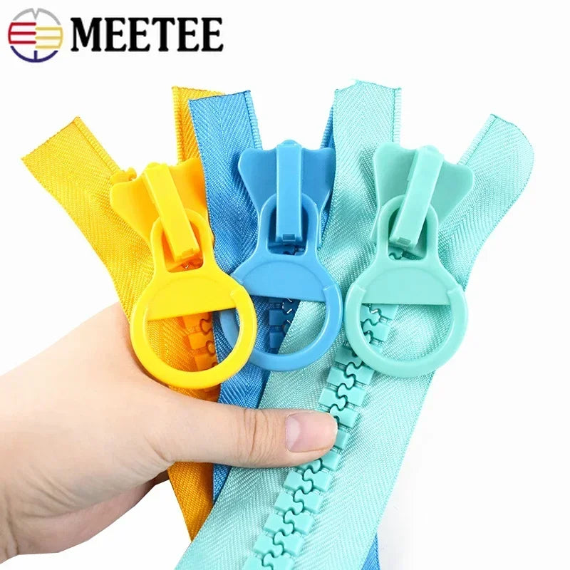 5/120Pcs Meetee 25cm 20# Extra Large Resin Zipper No Endless Lock Pocket Zippers for Wallet Pencil Bags Zip Sewing DIY Accessories
