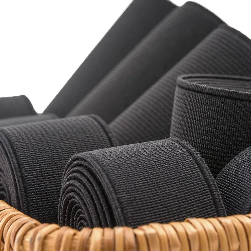 8/300Meters Black Elastic Band 10-80mm Nylon Elastics Webbing Tape for Waistband Rubber Bands Apparel Bungee Cord Sewing Trimming