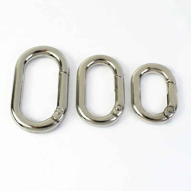 15/500Pcs Oval Spring O Ring Openable Trigger Clasp Clip Bag Strap Buckle Connect Keyring Pendant Keychain Snap Hook Carabiner