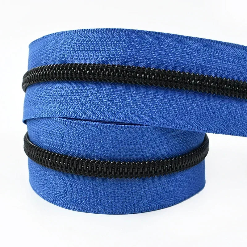 8/200M 5# Nylon Zippers By The Meter Roll Bulk Zip Tapes Clothes Shoes Bag Coil Zips Closures Repair Kit DIY Sewing Accessories