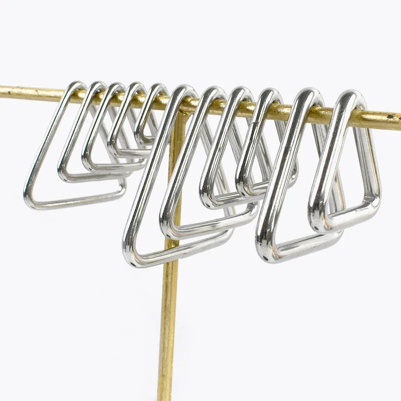 25/900Pcs 304 Stainless Steel D Ring Buckles Webbing Strap Connectors Hook Dog Collar Triangle Rings Buckle Bag Hanger Loop Clasp