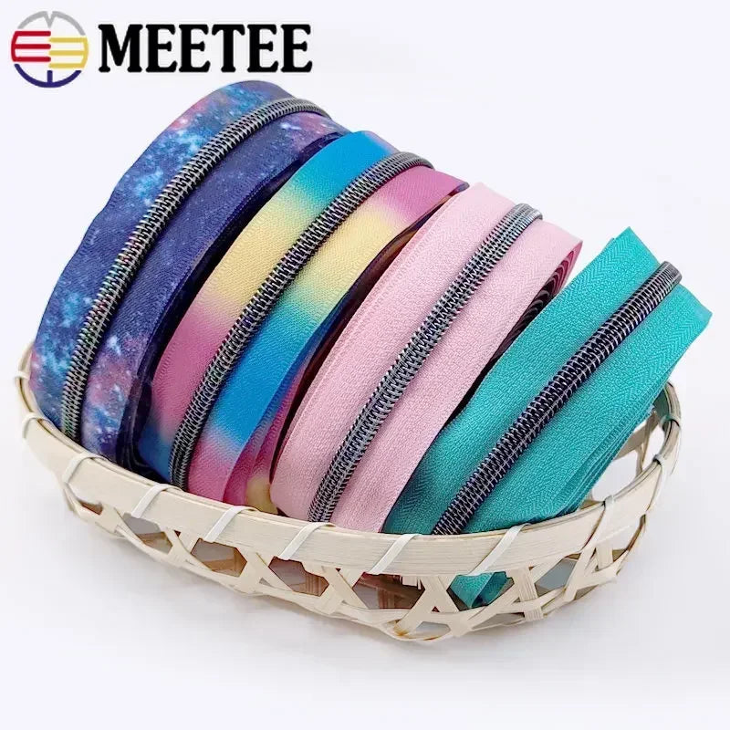 3/120Meters 5# Colorful Nylon Zipper Tapes for Jacket Purse Plastic Coil Zippers Luggage Bag Zip DIY Garment Sewing Accessories