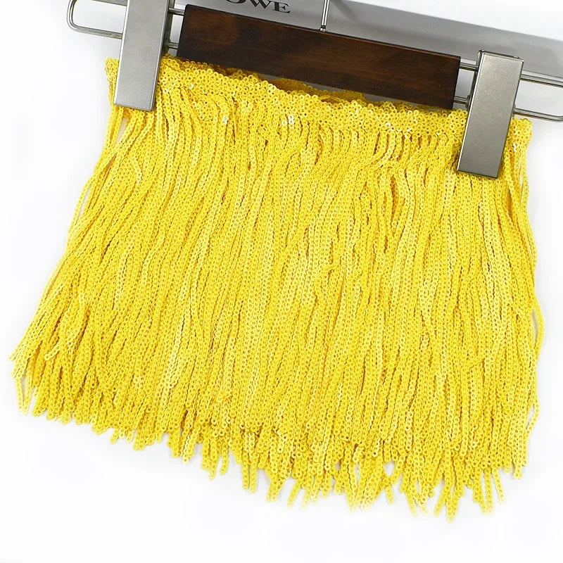 3/100Yards 17cm Metee Fringe Tassel Lace Ribbon Sequin Trims Colored For Dress Clothes Decorative Crafts Clothing Accessories
