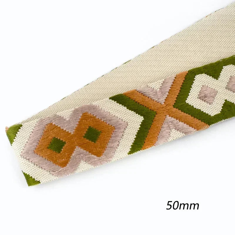 5/150Meters Nylon Webbing Band 38/50mm Jacquard Ribbon Strap 2mm Thick Handbag Garment Decorstive Webbings DIY Sewing Accessories