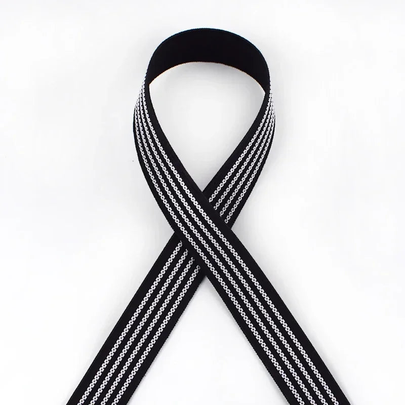 20/25mm 8/300M Anti-slip Elastic Bands White Black Rubber Material for Shoe Belts Backpack Waist Belt Sewing DIY Craft Accessory