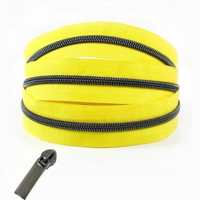 8/200Meters 5# Colorful Nylon Zipper Tapes GunBlack Tooth Coil Zip Tailors for Bags Garment Repair Kit DIY Sewing Accessories