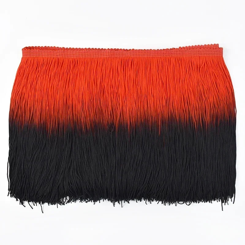 Meetee 2/50M 20cm Polyester Tassel Fringe Clothes Lace Trim Colorful Trimmings Curtain Webbing Ribbons DIY Sewing Accessories