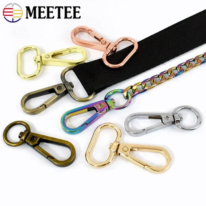 15/500Pcs Carabiner Clip Metal Buckles 13-50mm O Ring Snap Hook Dog Collar Swivel Trigger Lobster Clasp Hanger Buckle Bag Accessories