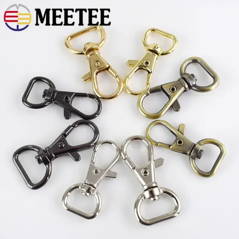 15/500pcs Meetee 13/16/20/25mm Bag Strap Buckle Metal Lobster Clasp Handbag Keychain Swivel Trigger Clips Snap Hook DIY Accessory