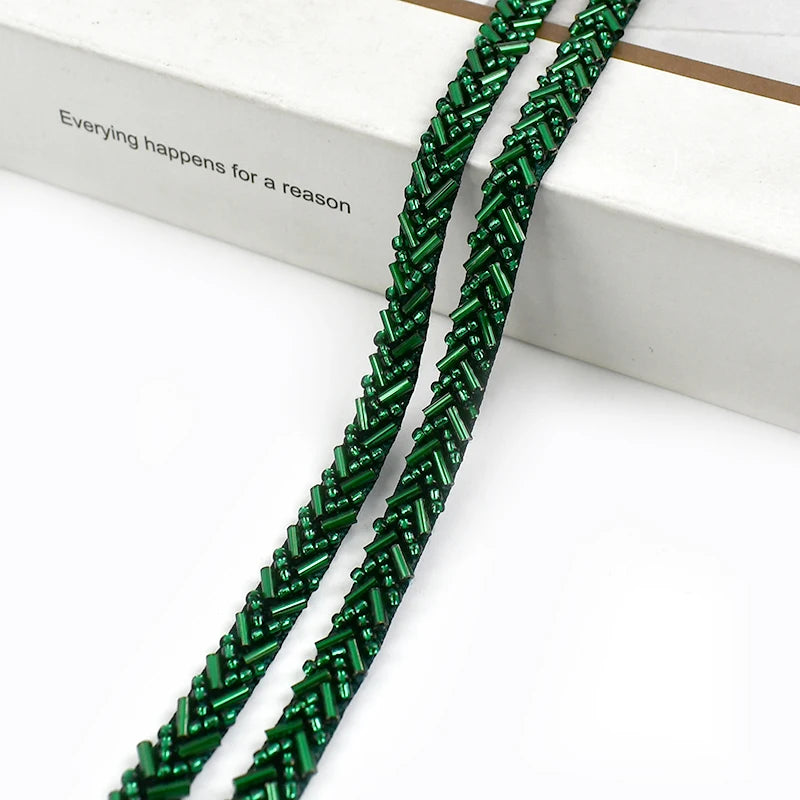 3/100Yards 7mm Beaded Laces Trim Pearl Lace Ribbon Applique Trimming Fringe Garment Dress Decor Tape Sewing Fabric Accessories