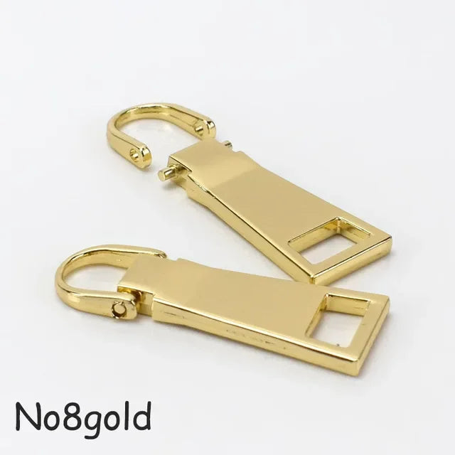 Meetee 15/500pcs Detachable Metal Zippers Pullers for 3# 5# 8# Zipper Sliders Head Repair Kits Zip Pulls Tab DIY Sewing Craft