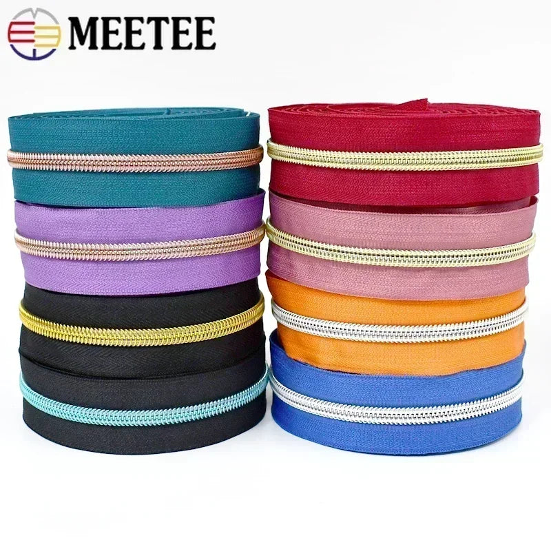 8/300M Sewing Zippers Tapes By The Meter Bag Shoes Nylon Coil Zipper Decorative Roll Bulk Zips Repair Kit DIY Accessories