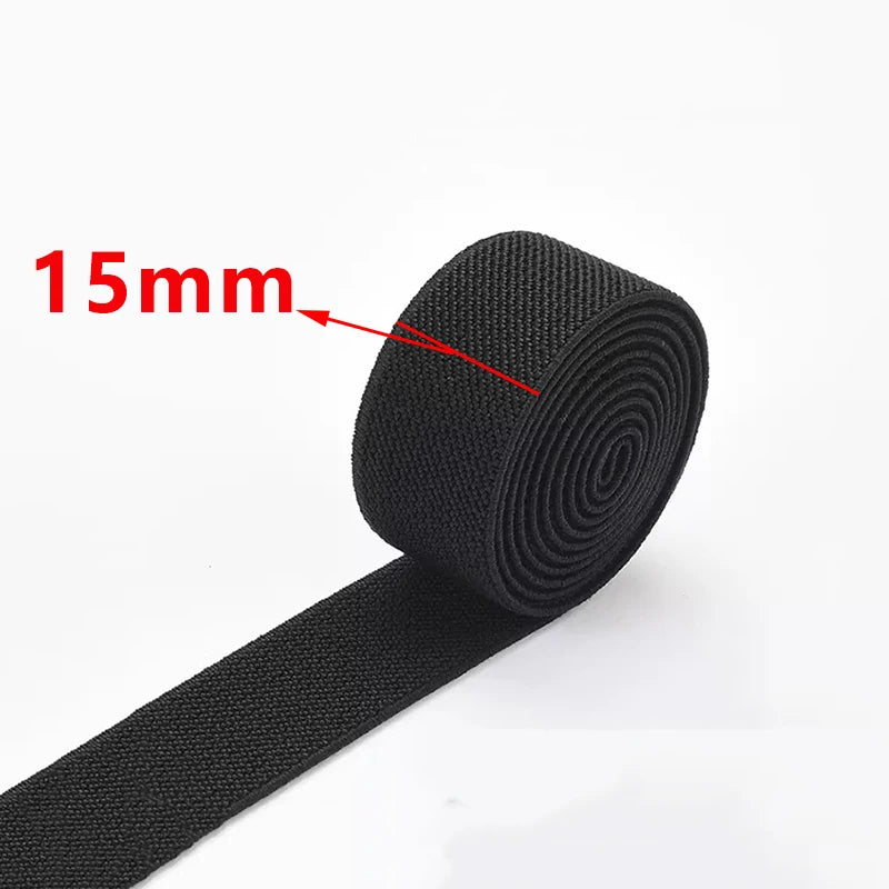 8/300Meters Black Elastic Band 10-80mm Nylon Elastics Webbing Tape for Waistband Rubber Bands Apparel Bungee Cord Sewing Trimming