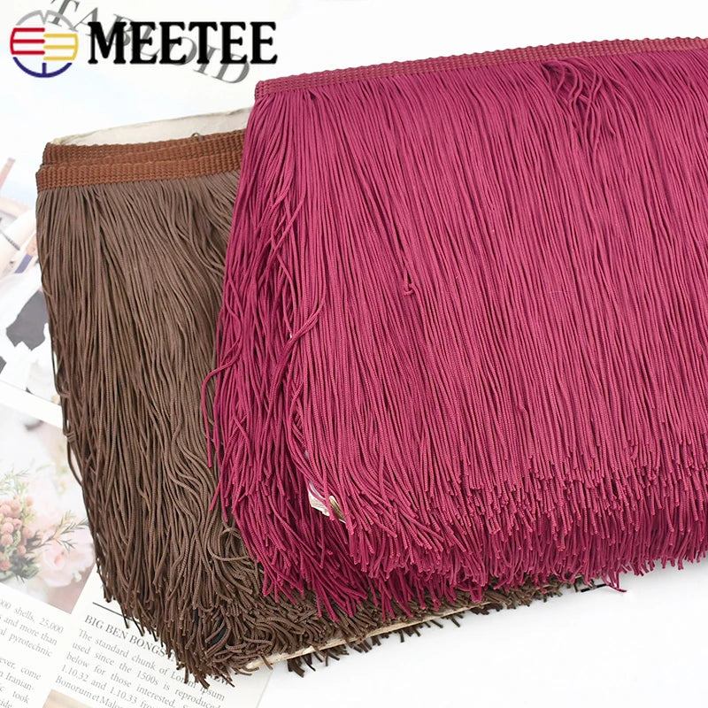 3/100Meters 20cm Polyester Tassel Fringe Curtains Lace Trim Latin Dress Decor Ribbon Clothes Fringes Fabric DIY Sewing Accessories