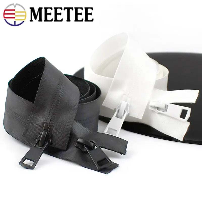 8/300Pcs 20-150cm 5# Waterproof Nylon Zipper Double Slider Open-End Invisible Zip DIY Outdoor Bag Jacket Clothes Sewing Accessories