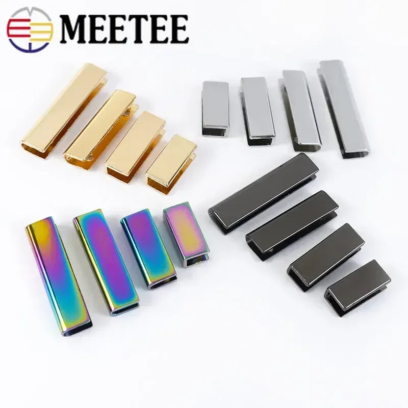 20/600Pcs 20-50mm Metal Tail Clip Corner Screws Edge Protector Buckle Bag Strap Cover Clasp Webbing End Clips DIY Accessories