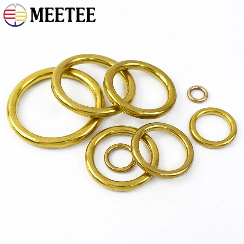 20/700Pcs Solid Brass O Ring Seamless Rings Buckle Hook Belt for Webbing Bag Stap Pet Collar Keychain Clasp DIY Leather Hardware