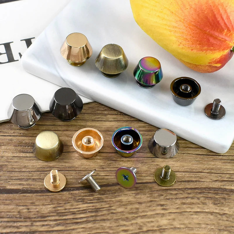 30/1000Pcs Metal Rivets Screw Studs Button Mushroom Rivet Nail Buckle Handbag Protecting Feet Clasp Leather Crafts Accessories